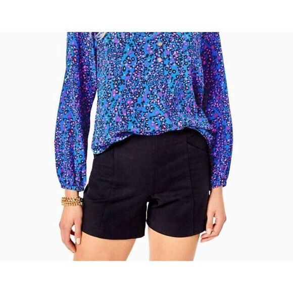 Lilly Pulitzer 010878 Women's Sz 12 Black Arabeth 5" Mid-Rise Stretch Shorts - Picture 8 of 8